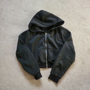 SHEIN Womens Black Zip Up Hoodie